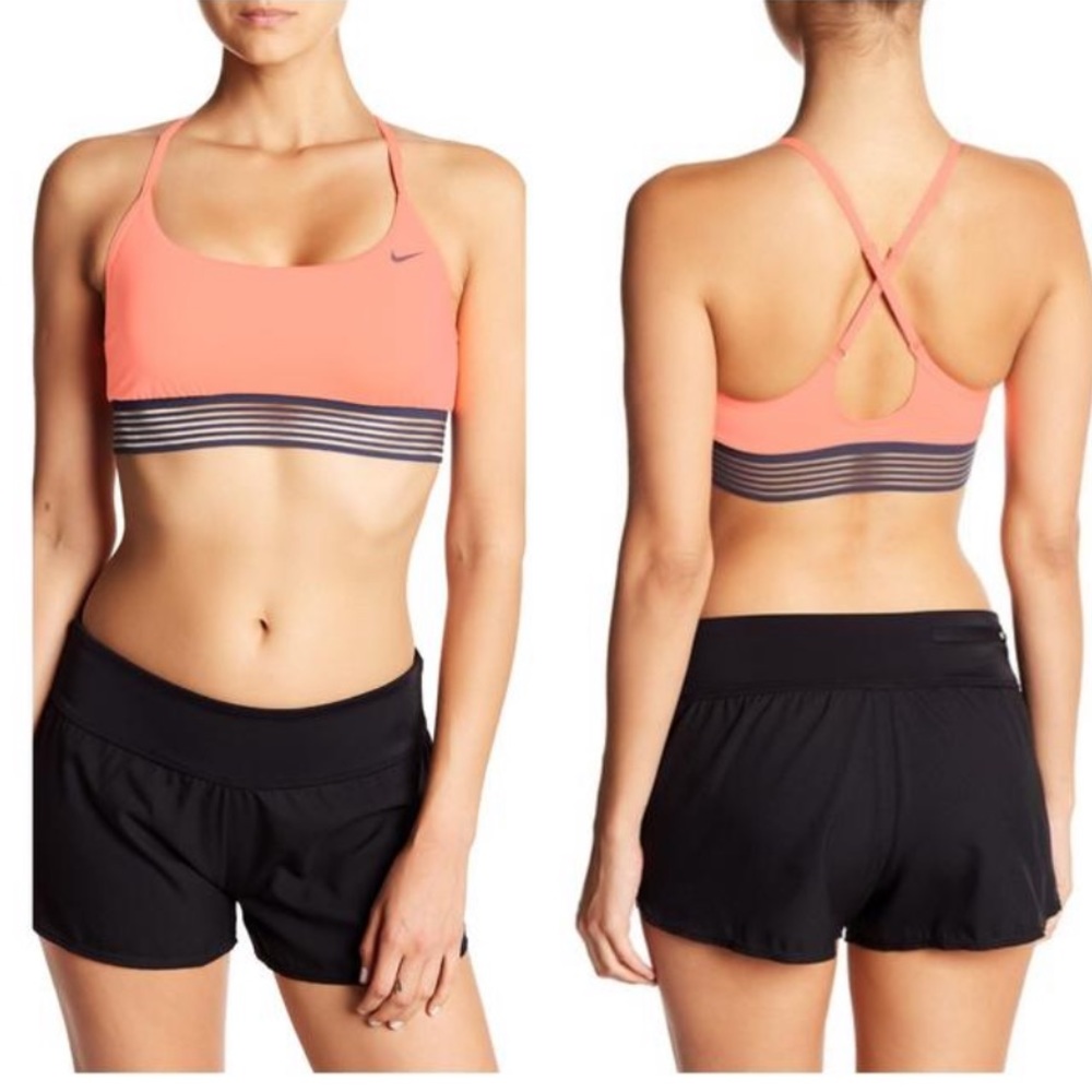 Nike Adjustable Cross-back Orange “Crimson Pulse” Sport Bikini Top - Picture 8 of 12